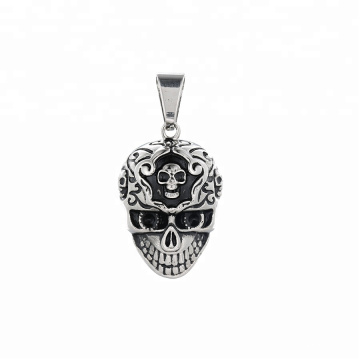 pendant-188 xuping High quality Stainless Steel jewelry black gun color skull head pendant